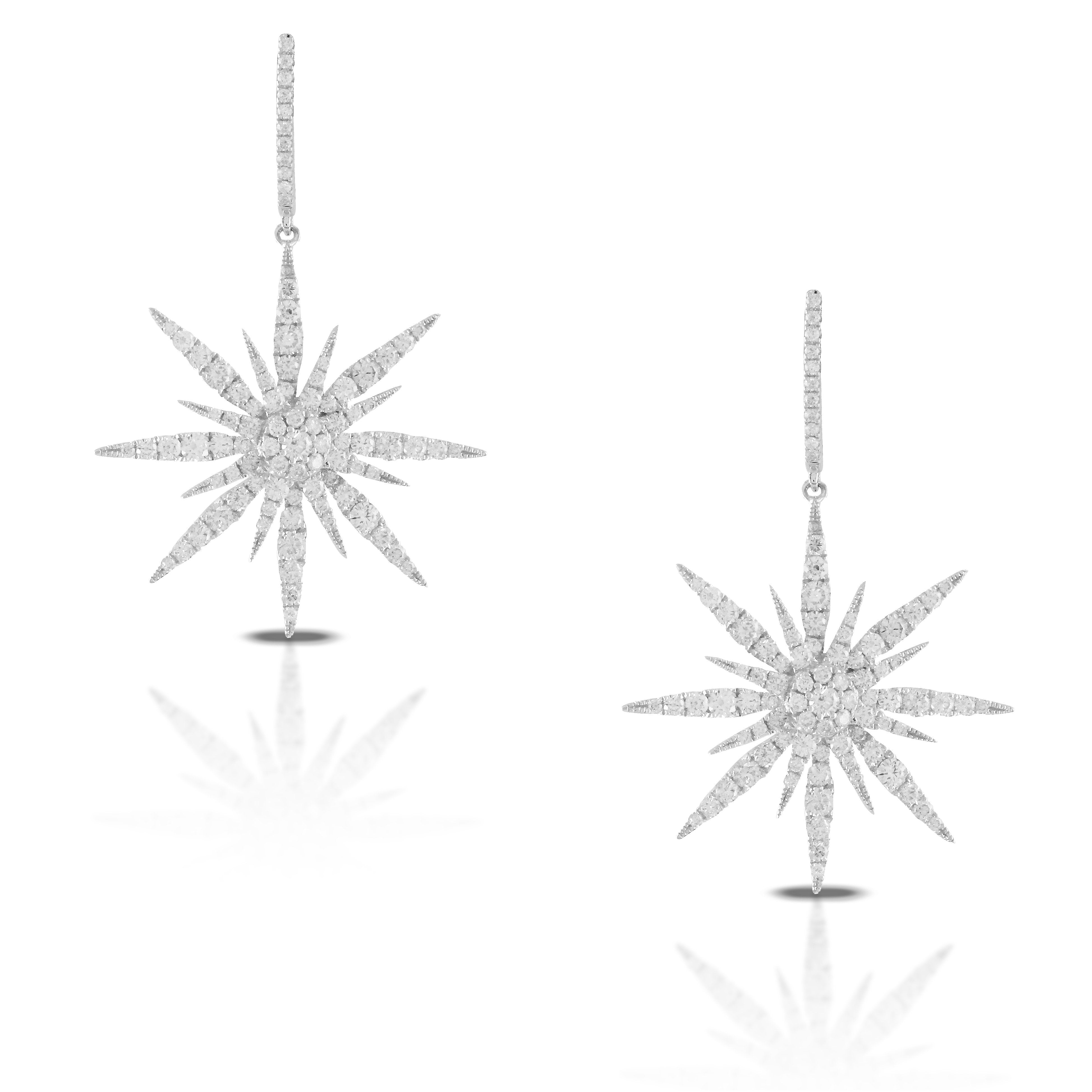 doves diamond fashion collection 18k white gold diamond earring E8553-2