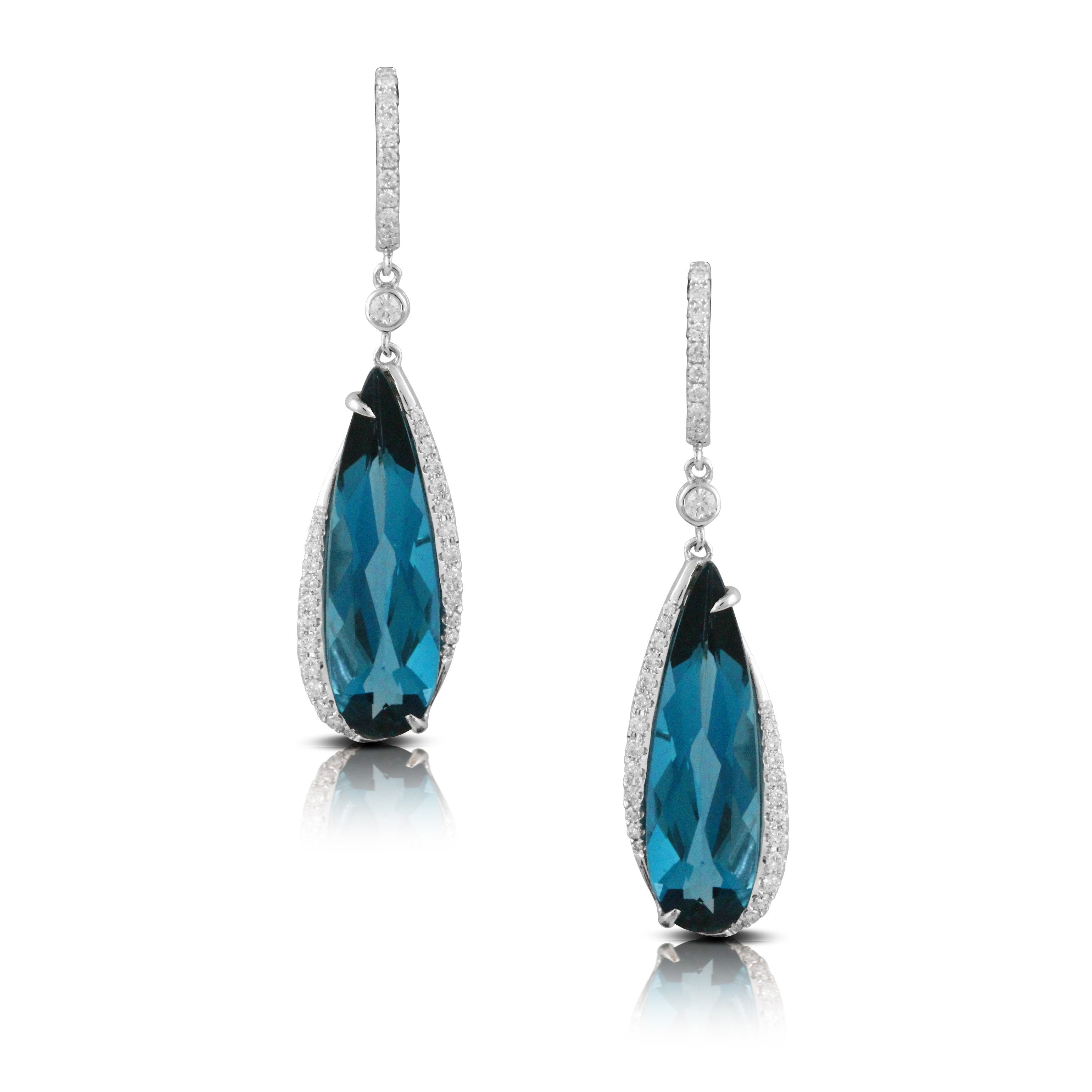 doves london blue collection 18k white gold diamond earring E8604LBT