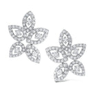 e8635 kc design gold and diamond floral inspired button earrings