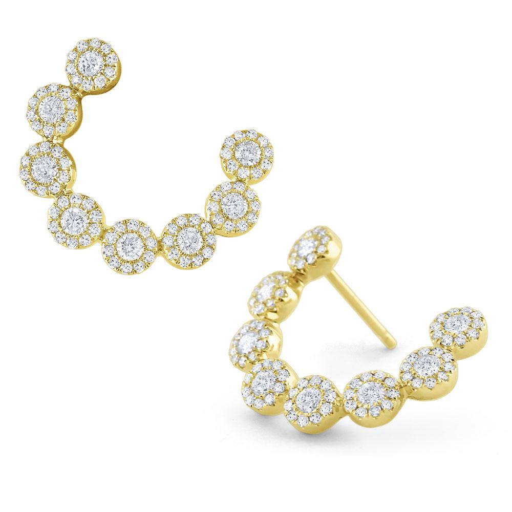 e8673 kc design 14k gold and diamond modern arc earrings