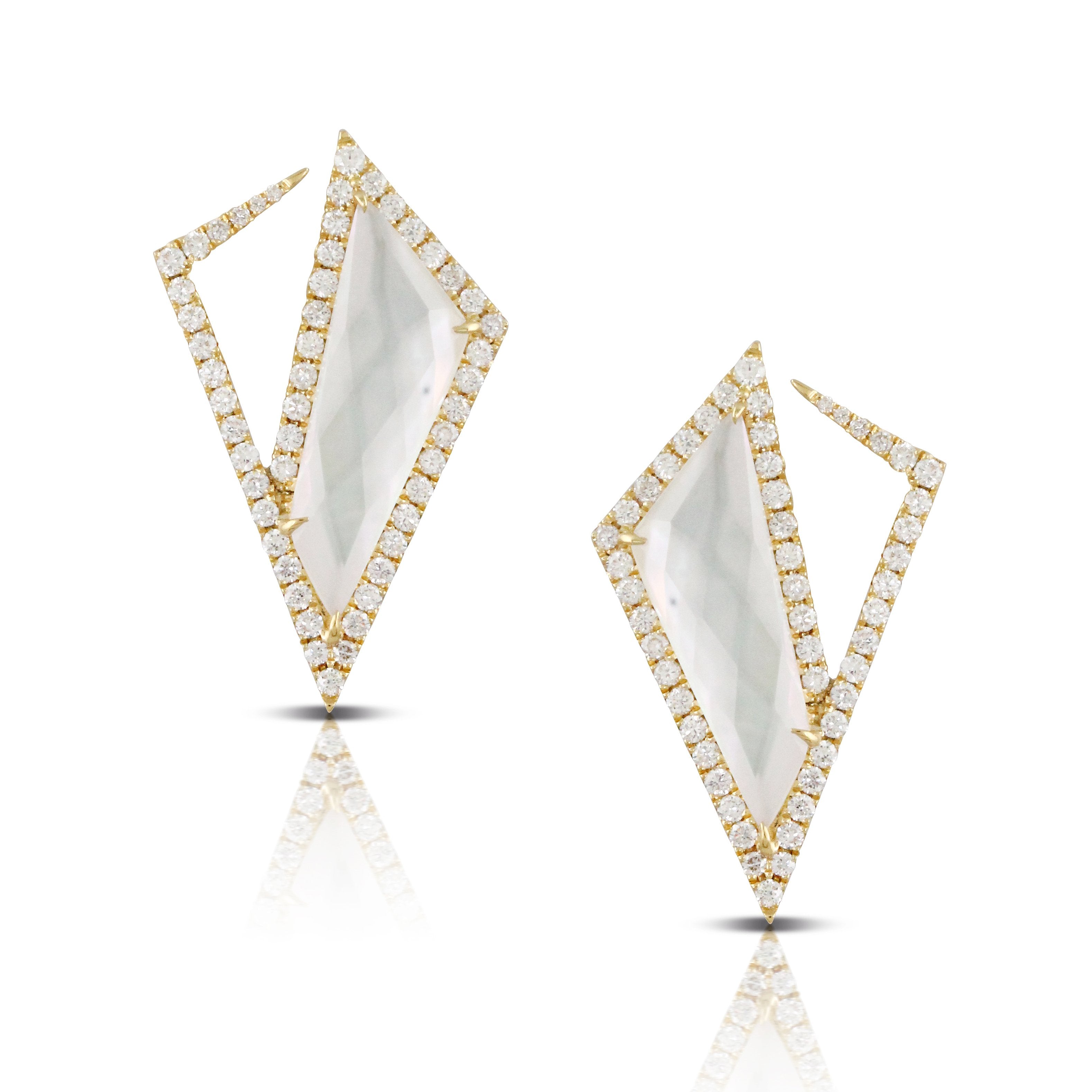 doves white orchid collection 18k yellow gold diamond earring E8862WMP