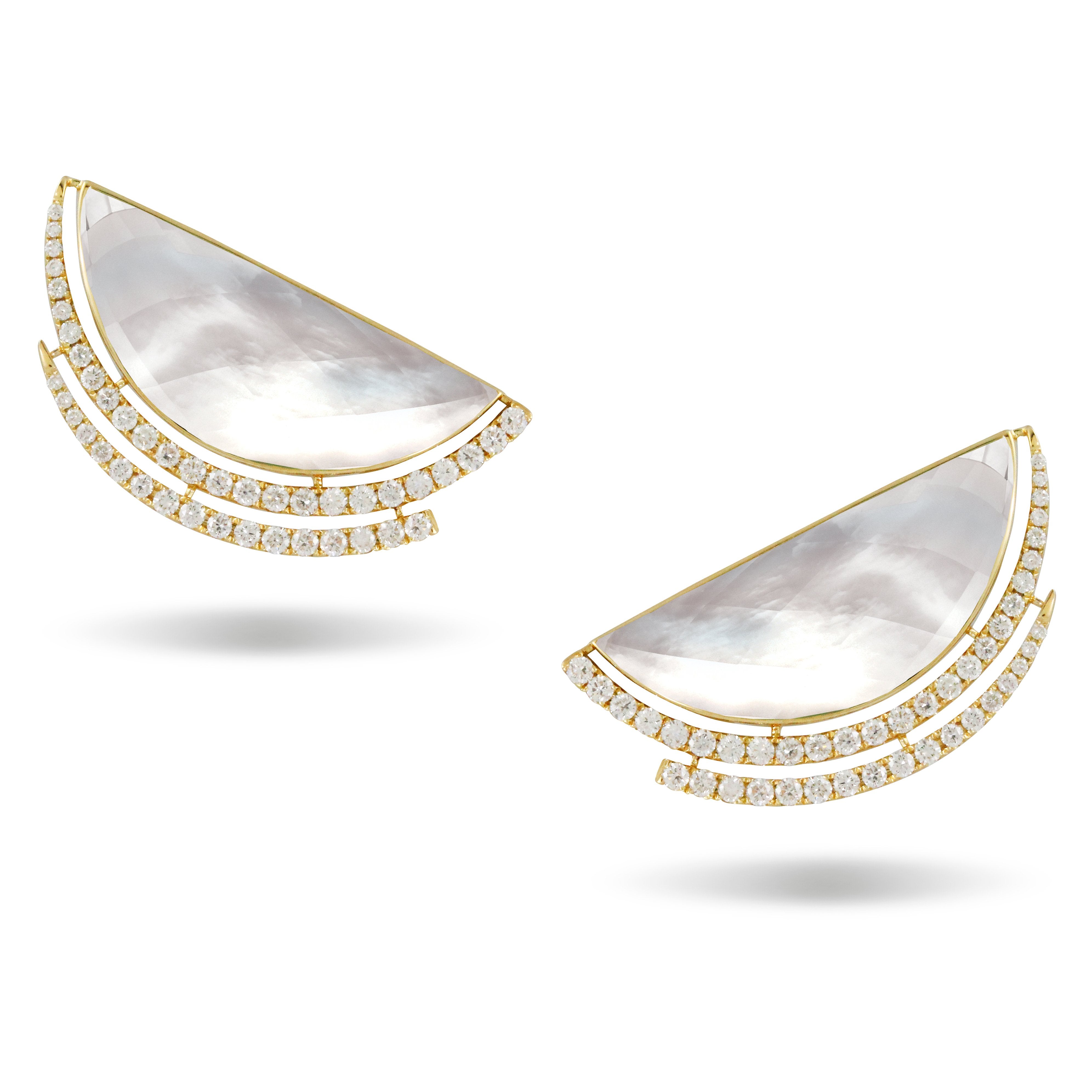 doves white orchid collection 18k yellow gold diamond earring E8875WMP