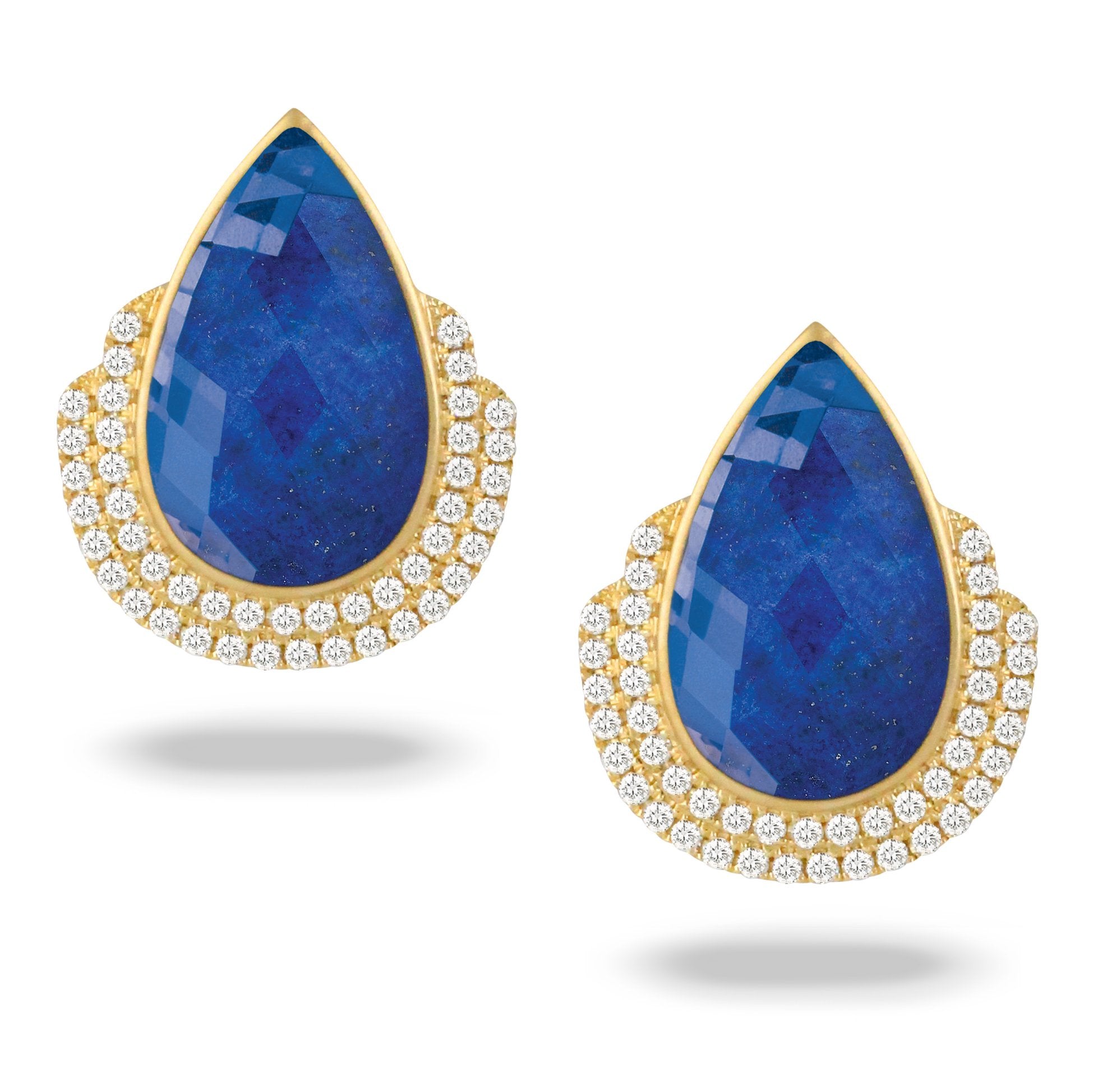 doves royal lapis collection 18k yellow gold diamond earring E8959LP