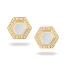 doves white orchid collection 18k yellow gold diamond earring E9033WMP