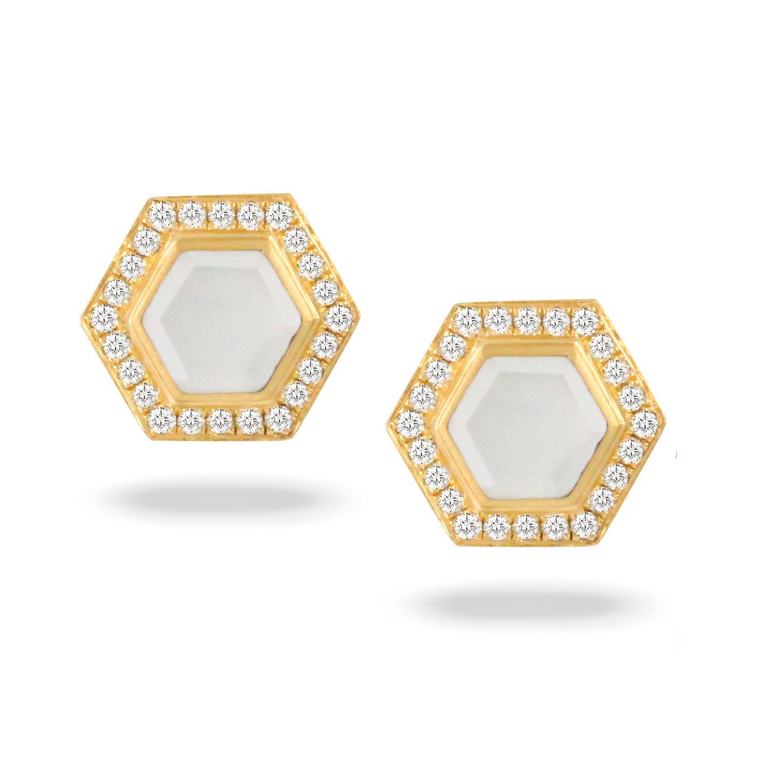 doves white orchid collection 18k yellow gold diamond earring E9033WMP