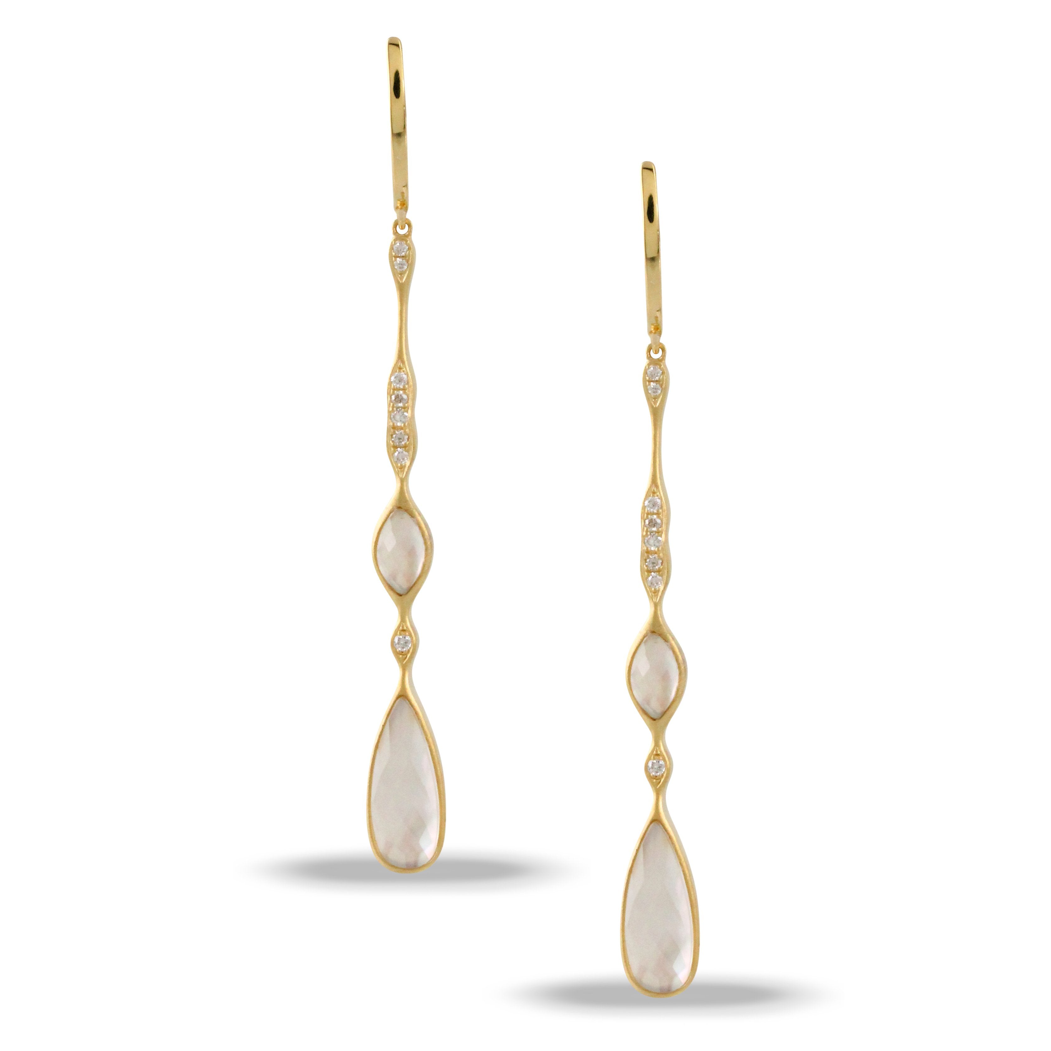 doves white orchid collection 18k yellow gold diamond earring E9034WMP-1