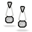 doves mondrian collection 18k white gold invisible set diamond earring E9187BO