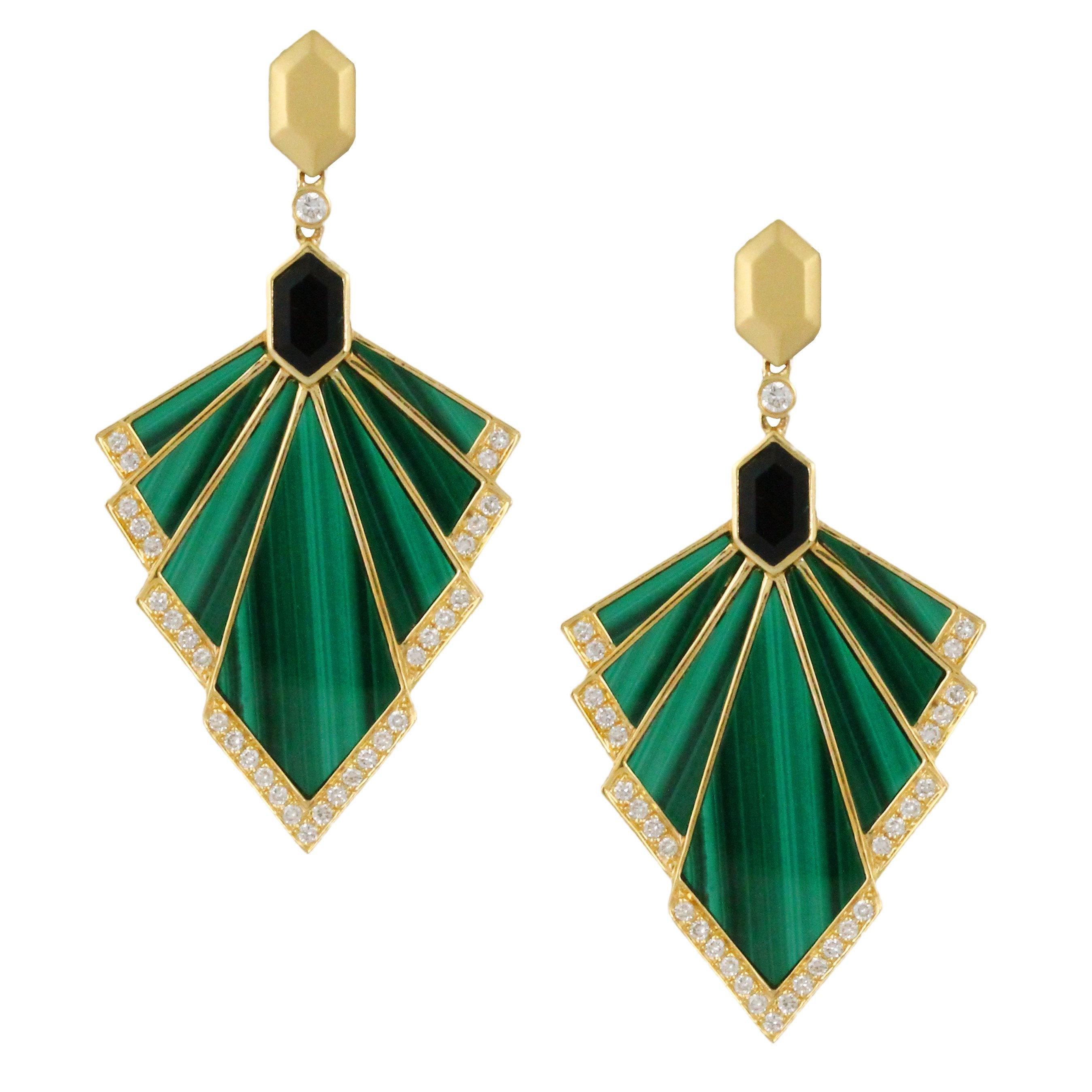 doves verde collection 18k yellow gold diamond earring E9263BOMC