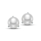 freshwater pearl button stud earrings