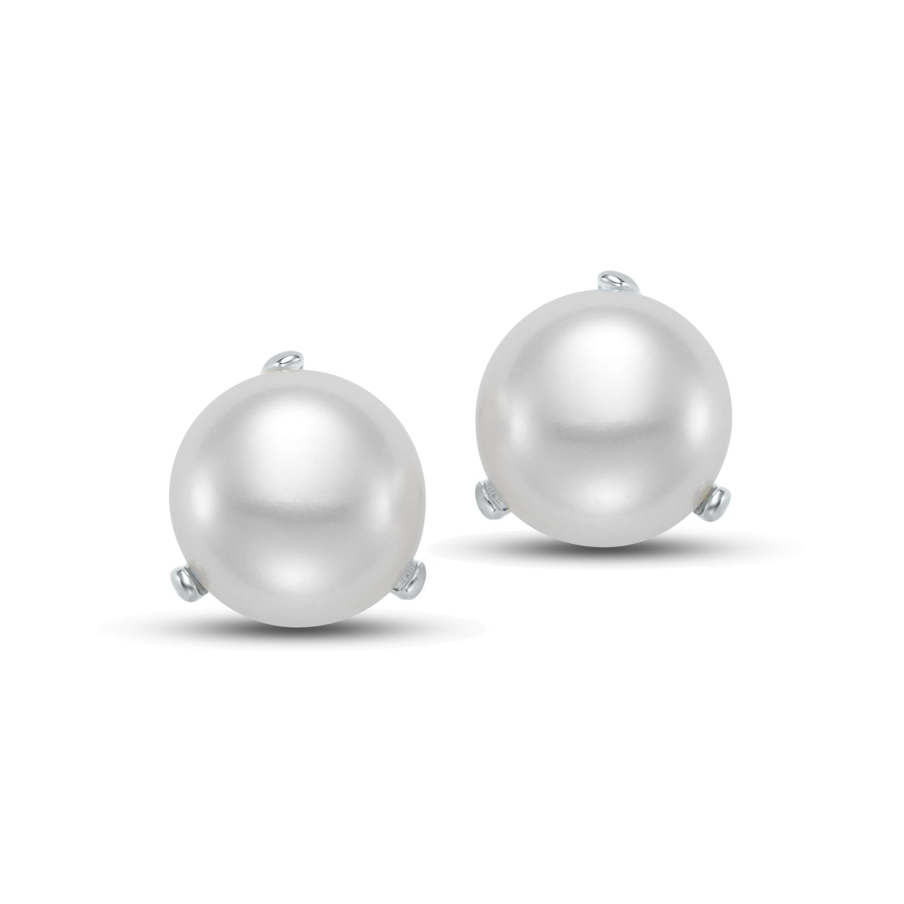 freshwater pearl button stud earrings