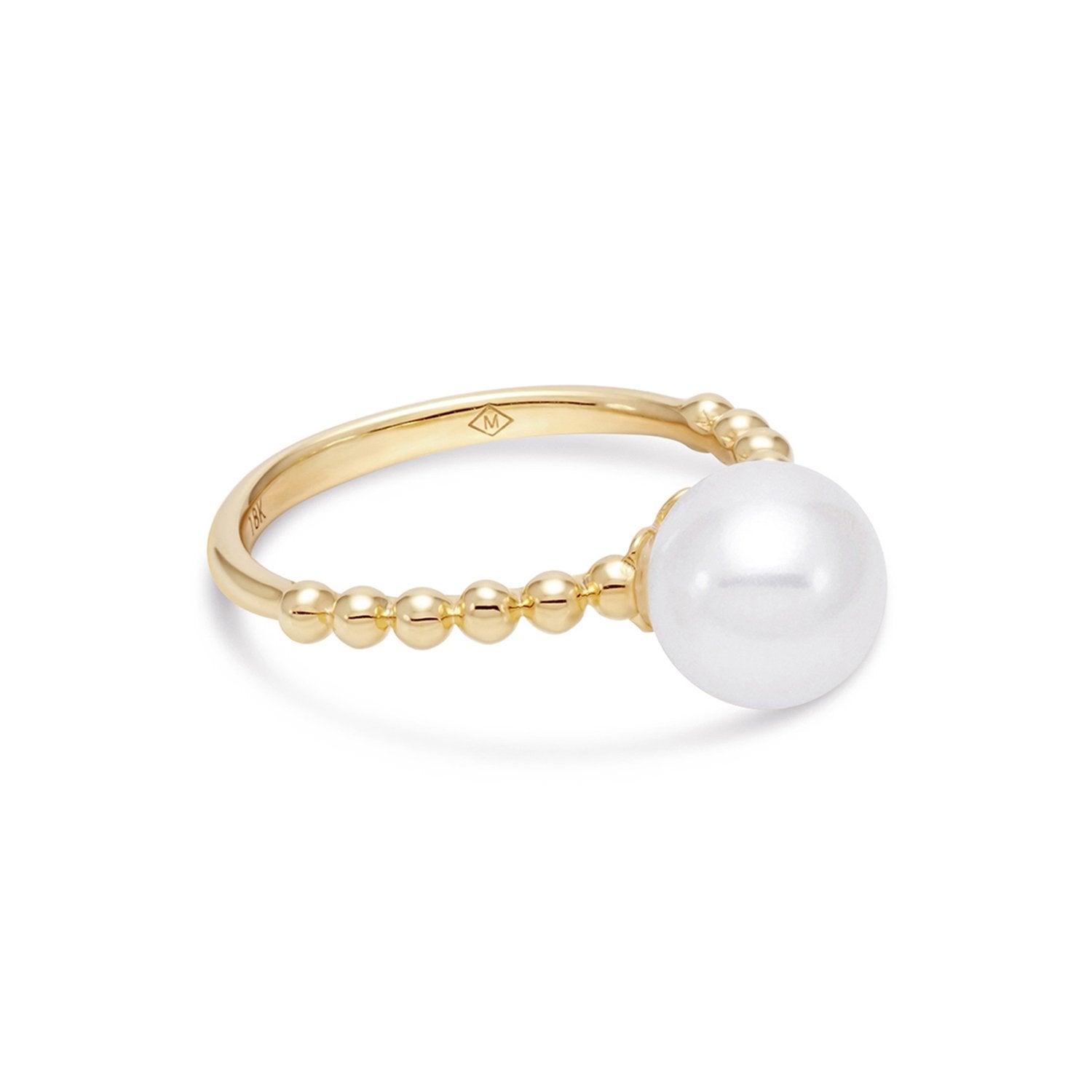 beaded pearl ring