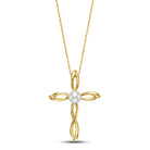 woven cross pearl pendant