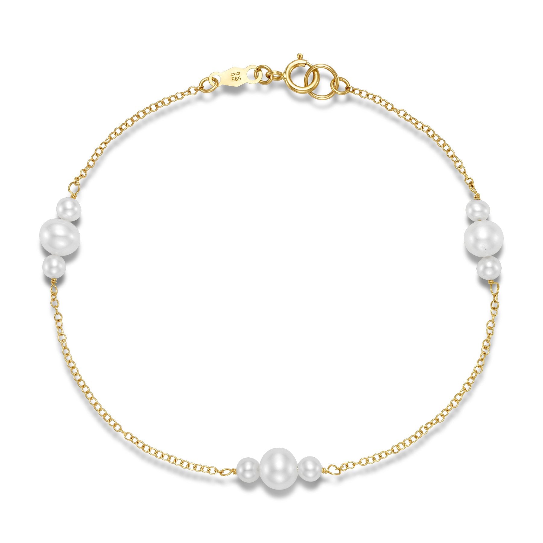 three pearl station bracelet