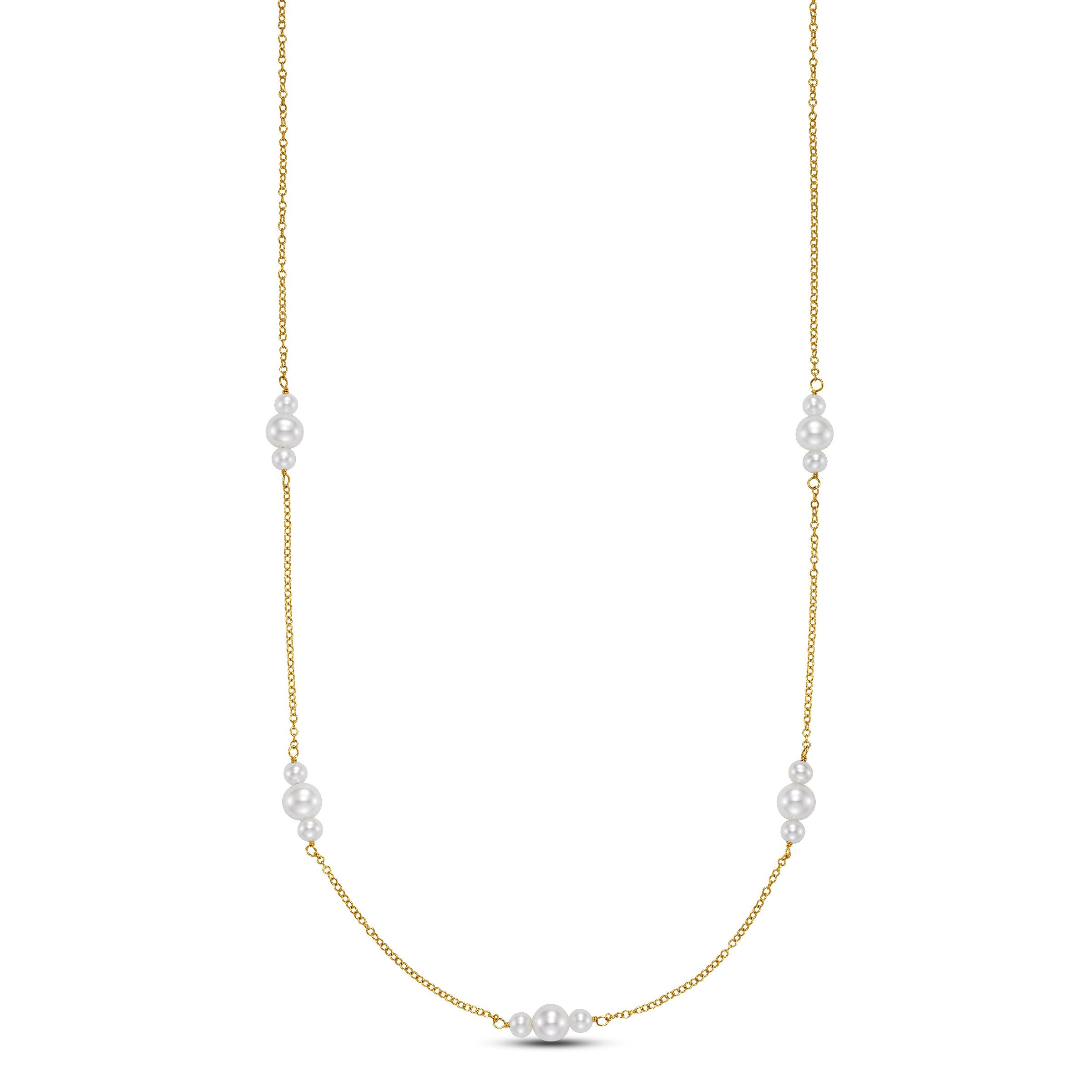 three pearl station necklace