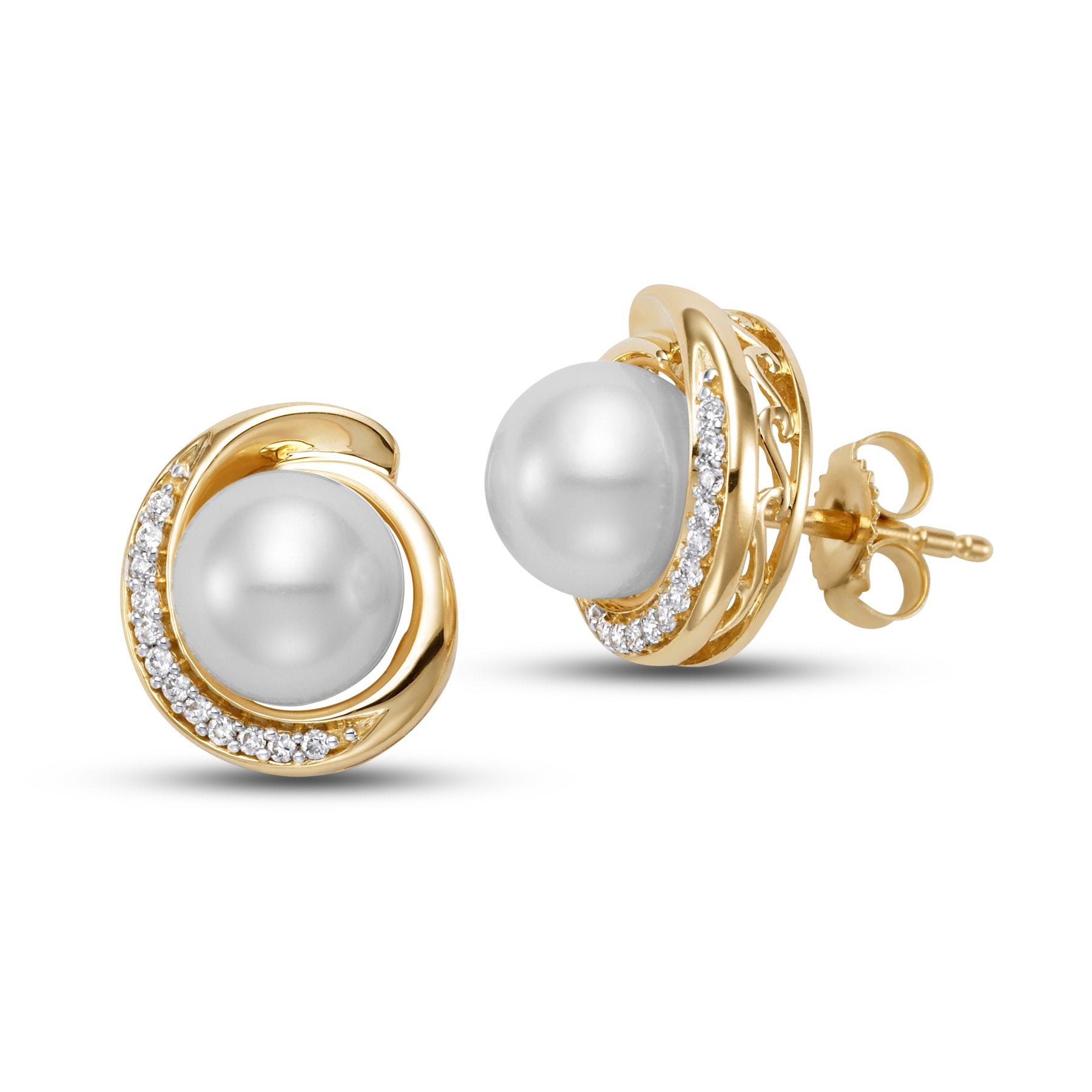 swirl stud earrings