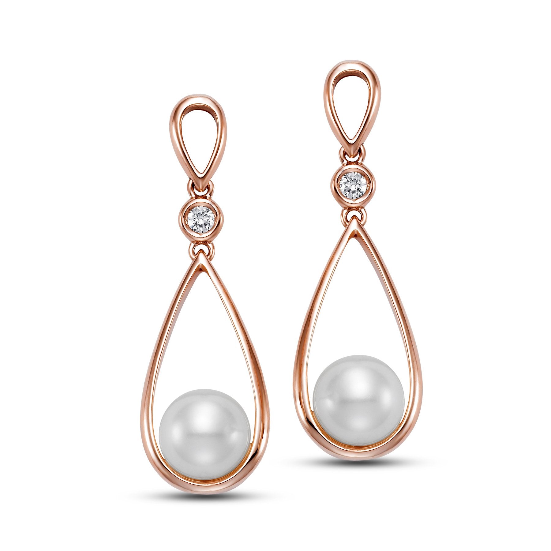 teardrop diamond bezel earrings