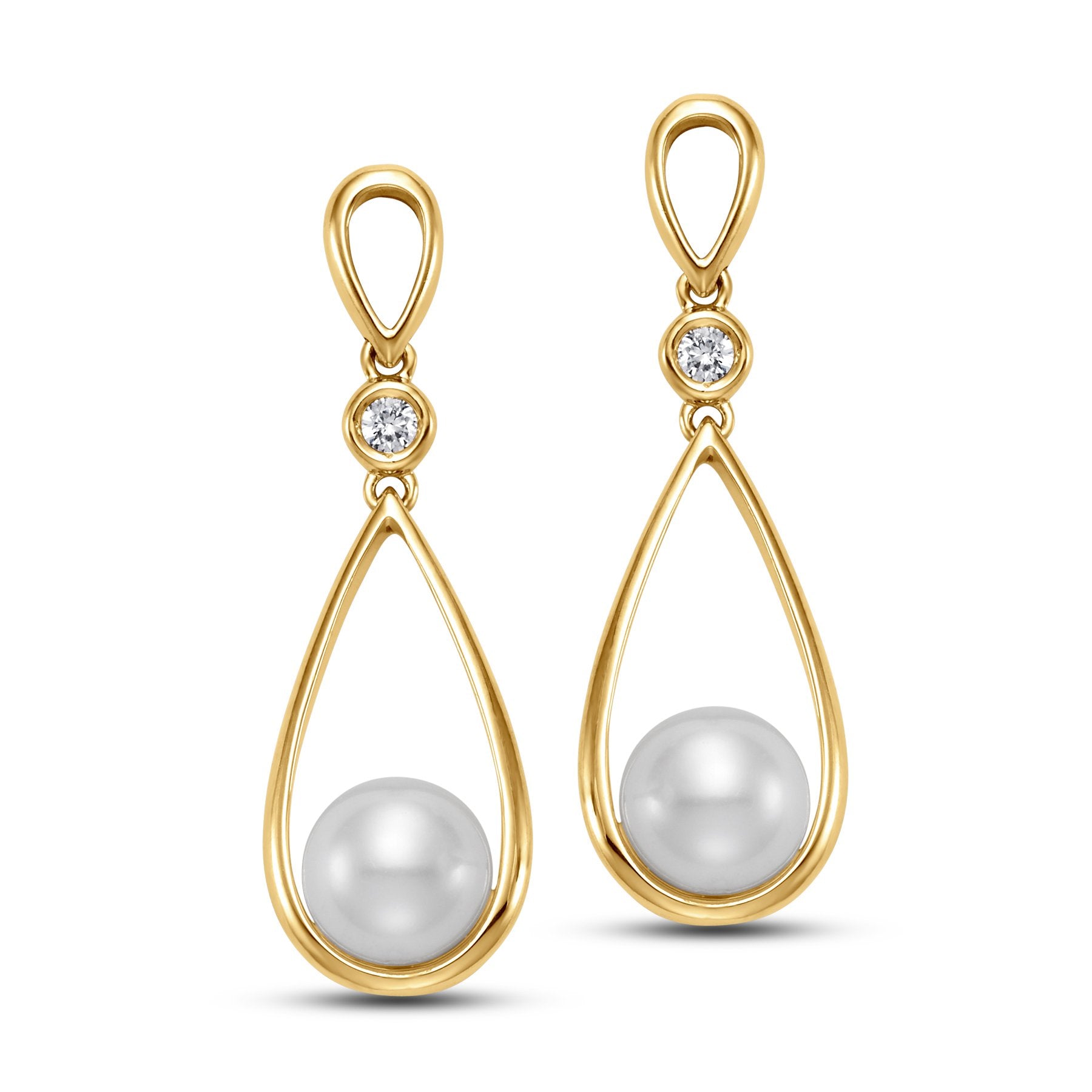 teardrop diamond bezel earrings