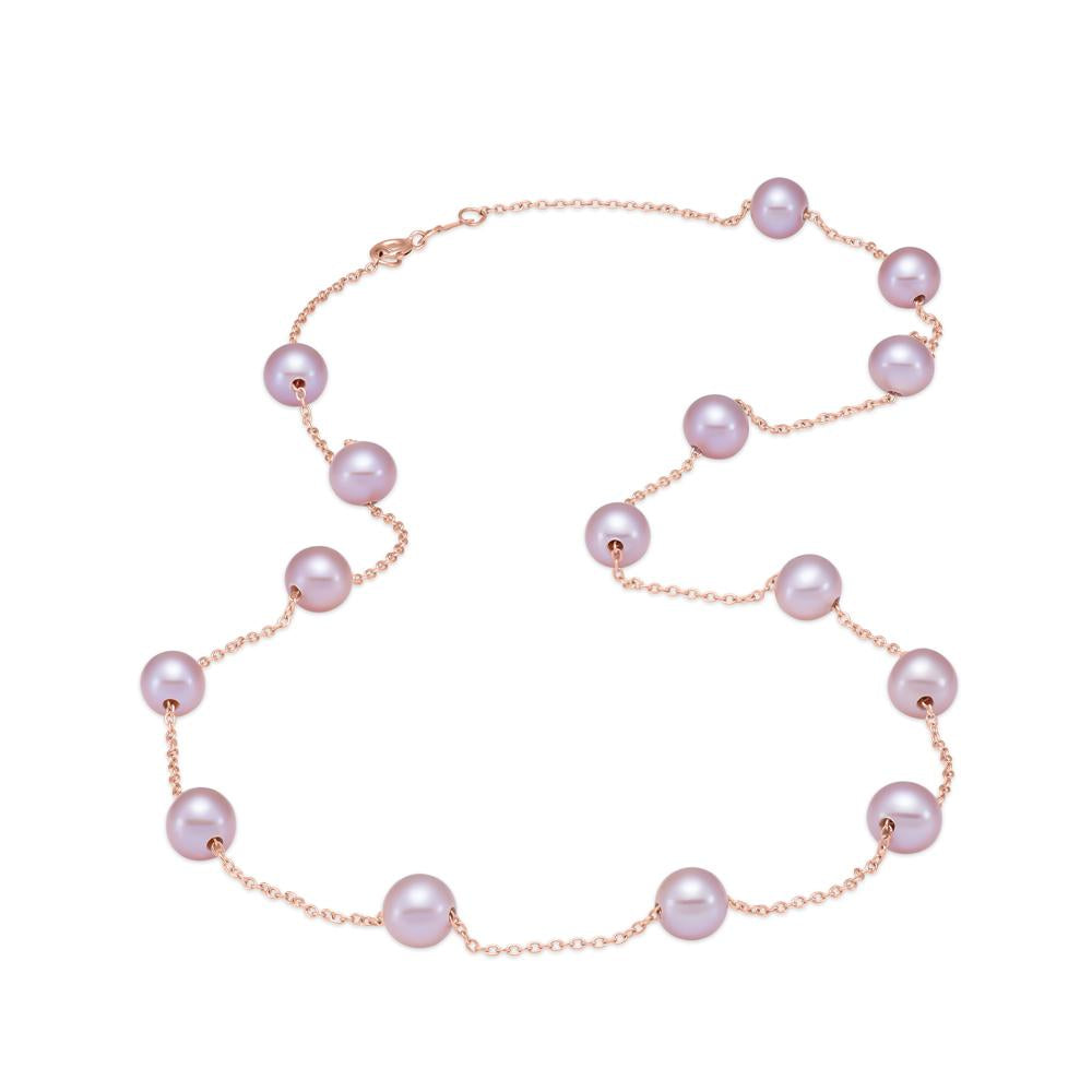 rose gold tin cup pearl necklace