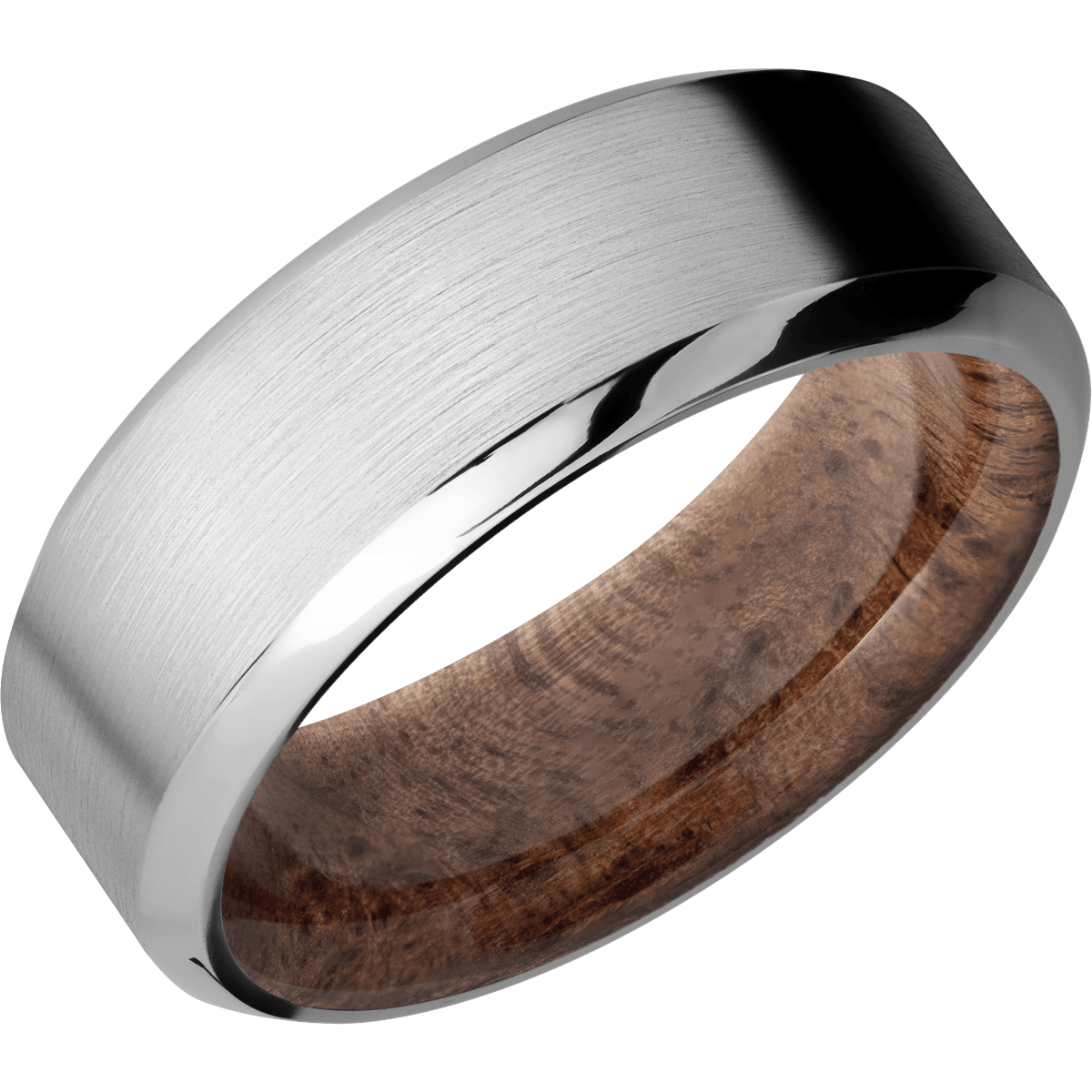 Hardwood Wedding Band With Satin & Polish Finish