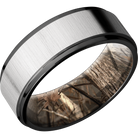 Zirconium Wedding Band With Cross Satin Silver & Polish Finish