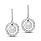 pavé halo drop earrings