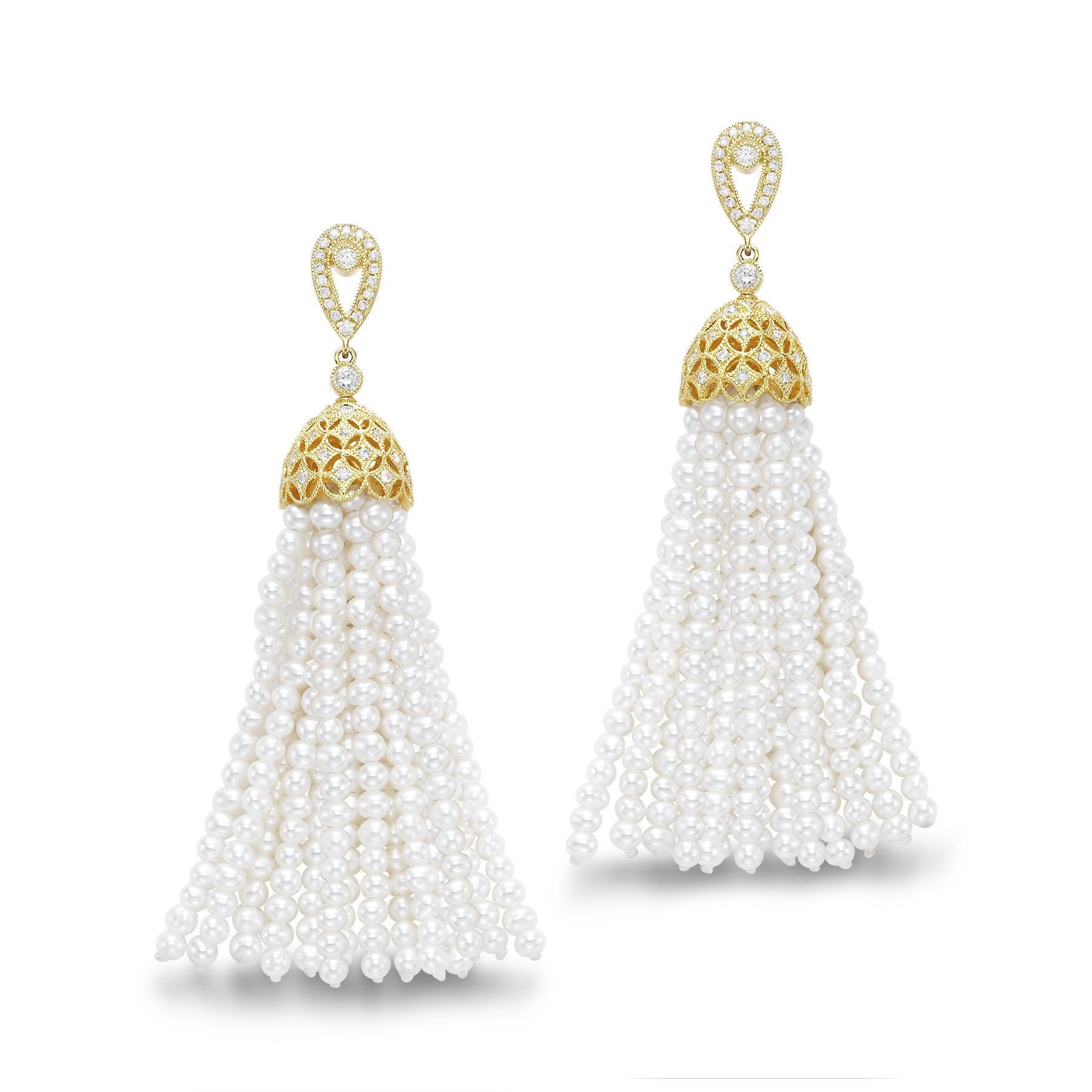 diamond tassel earrings