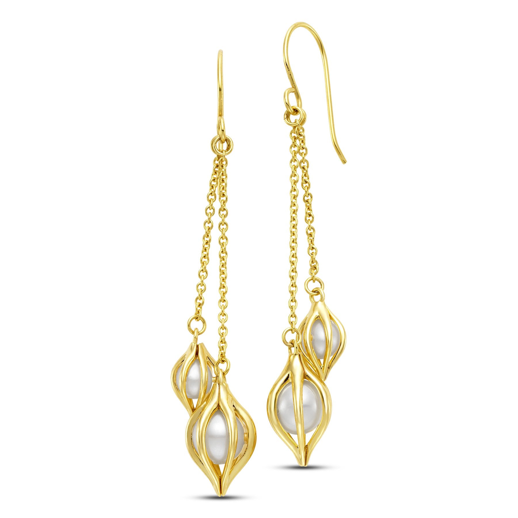 cestino tulip double drop earrings
