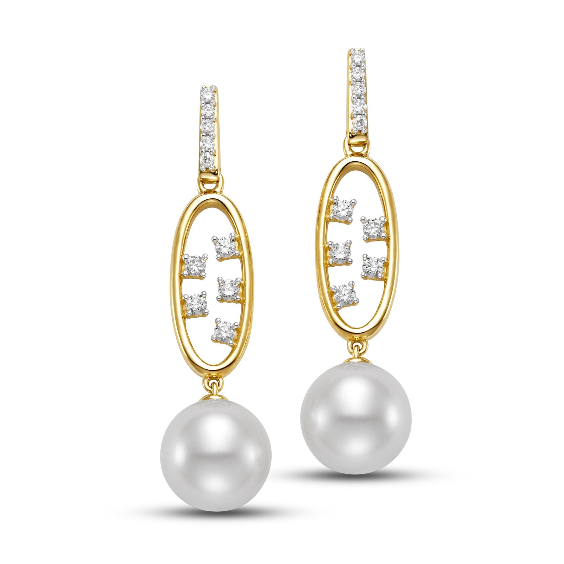 scattered diamond drop earrings