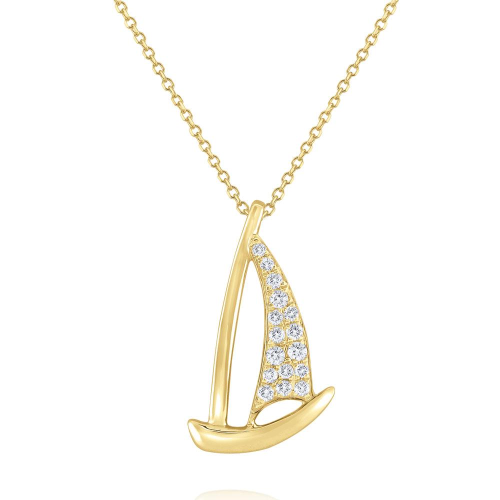 n5004 kc design diamond sailboat pendant set in 14 kt. gold