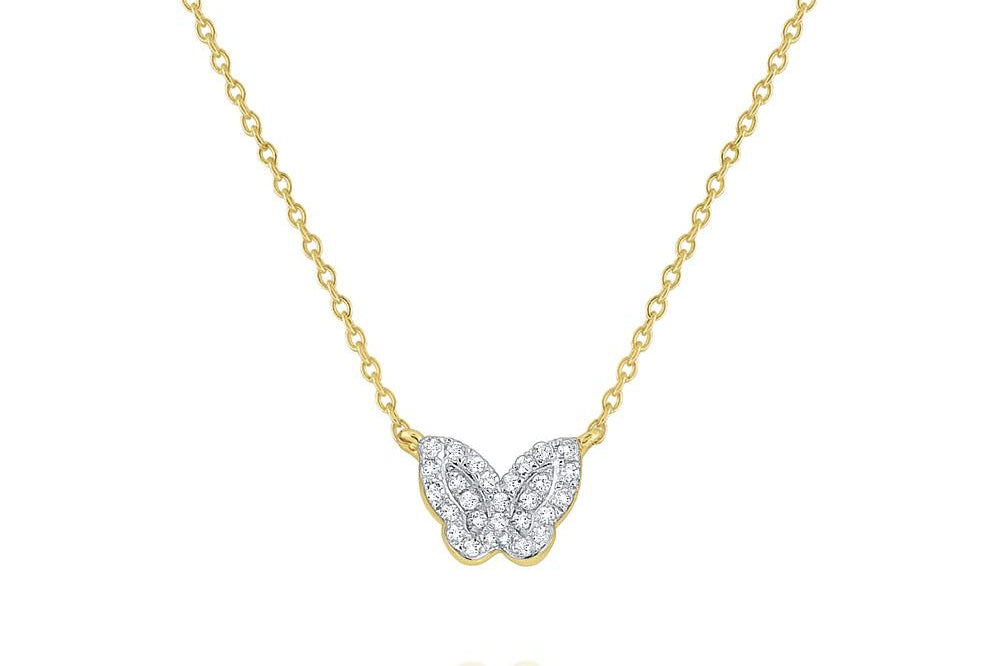 n6146 kc design diamond butterfly pendant set in 14 kt. gold