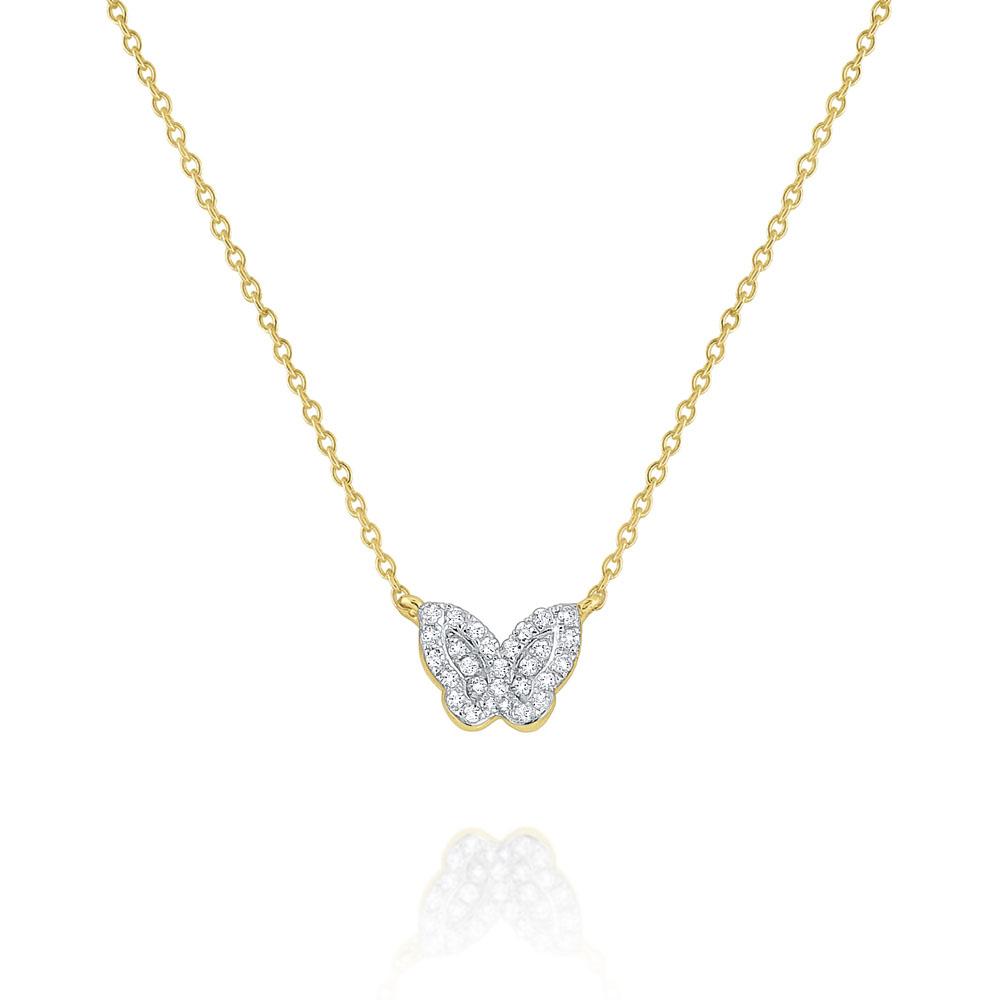 n6146 kc design diamond butterfly pendant set in 14 kt. gold