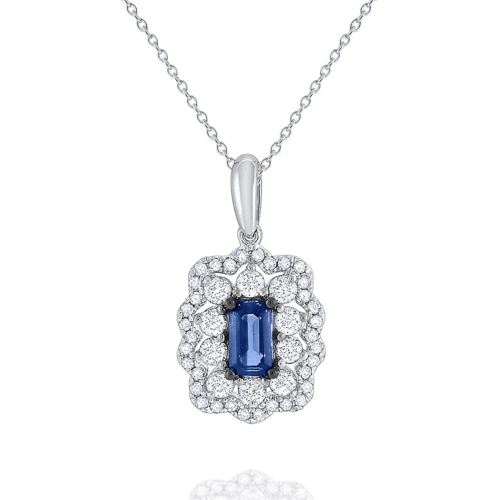 n6411 kc design sapphire & diamond pendant set in 14 kt. gold