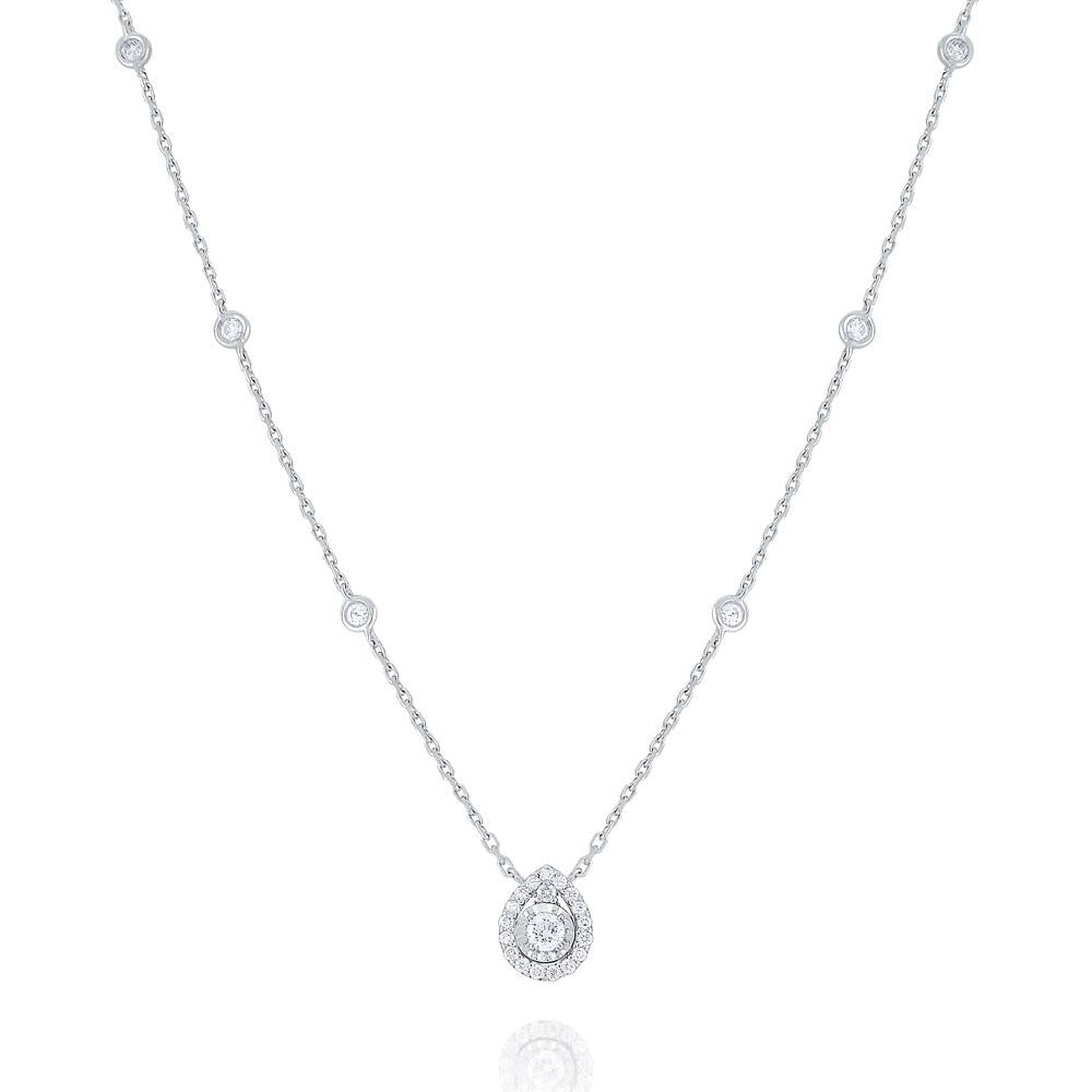 n6438 kc design round halo diamond pendant set in 14 kt. gold