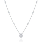 n6438 kc design round halo diamond pendant set in 14 kt. gold