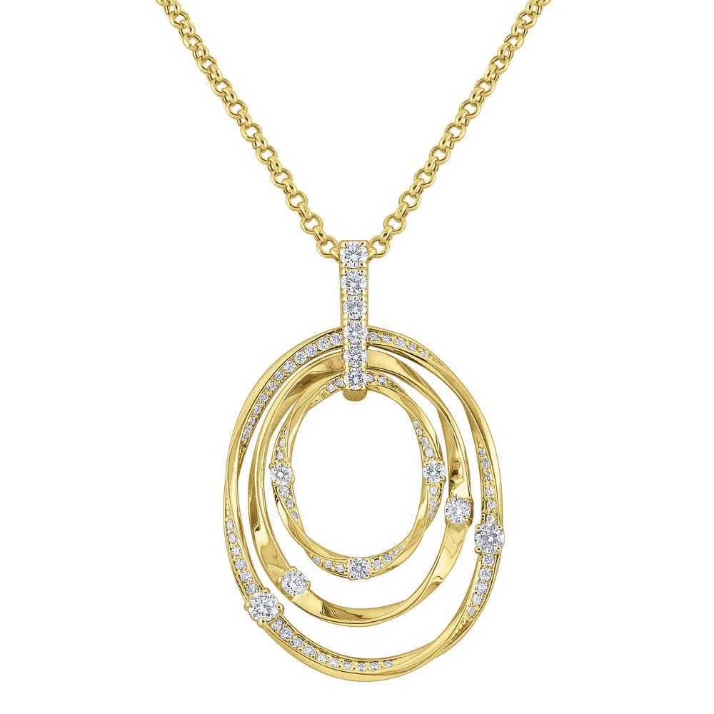 n6532 kc design diamond triple oval necklace set in 14 kt. gold