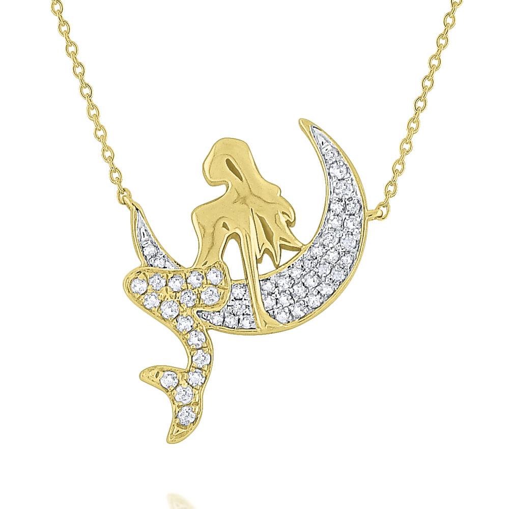 n7071 kc design diamond mermaid necklace set in 14 kt. gold