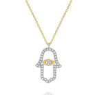 n7622 kc design 14k open diamond hamsa necklace