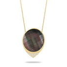 doves luna collection 18k yellow gold diamond necklace N7820MP