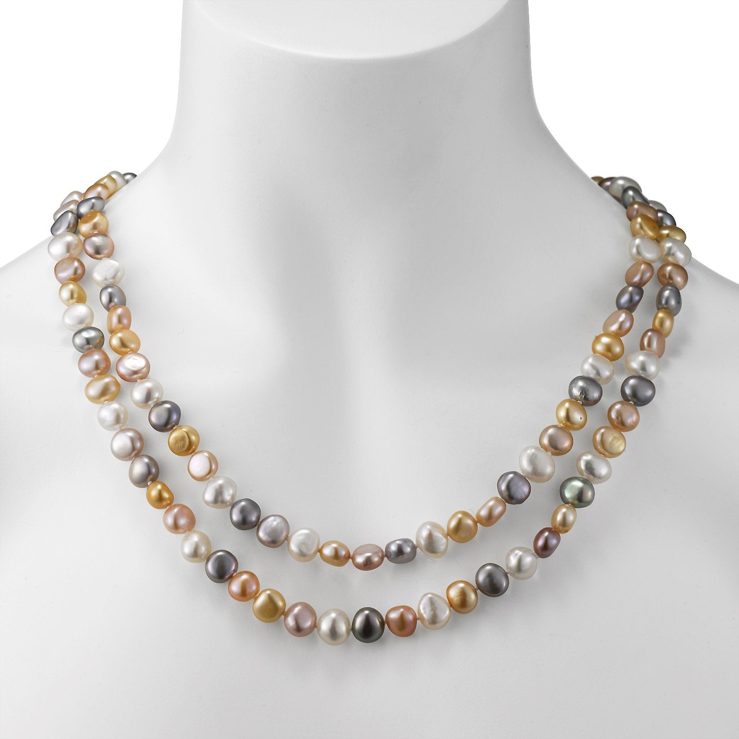 endless style multicolor baroque freshwater pearl strand necklace