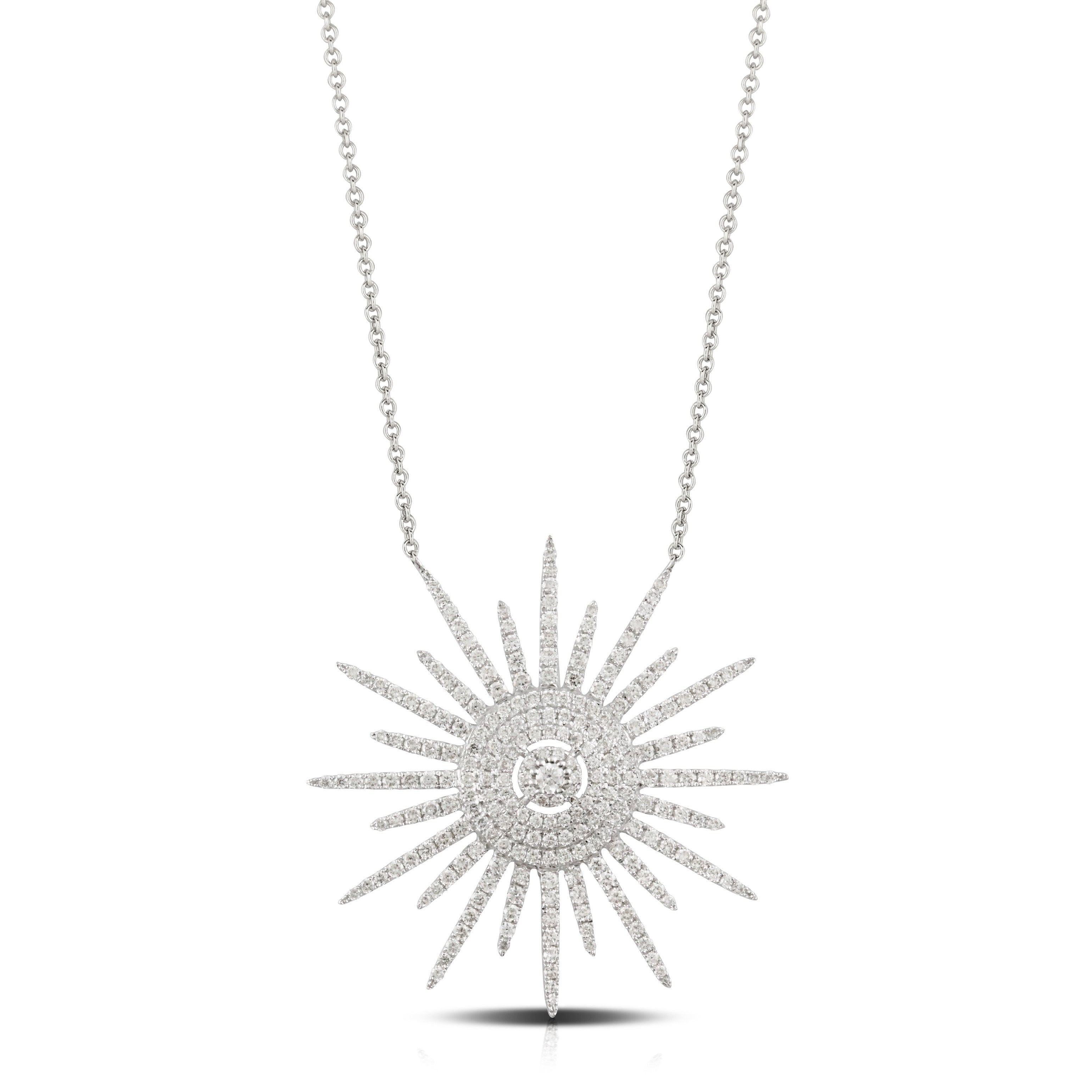 doves diamond fashion collection 18k white gold diamond necklace N8651