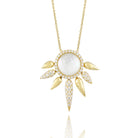 doves white orchid collection 18k yellow gold diamond necklace N8666WMP