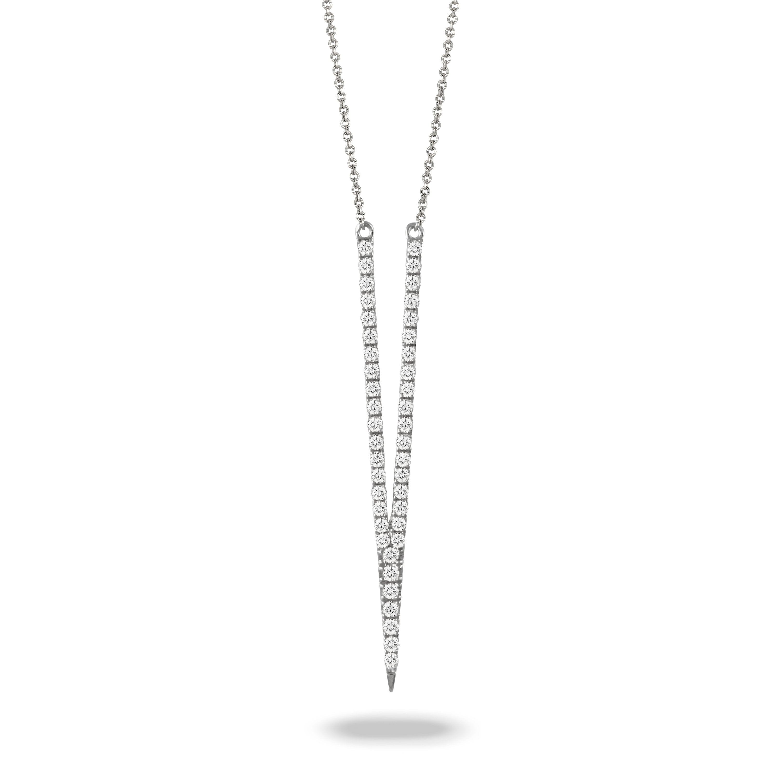 doves diamond fashion collection 18k white gold diamond necklace N9044