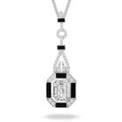 doves mondrian collection 18k white gold invisible set diamond pendant P9173BO