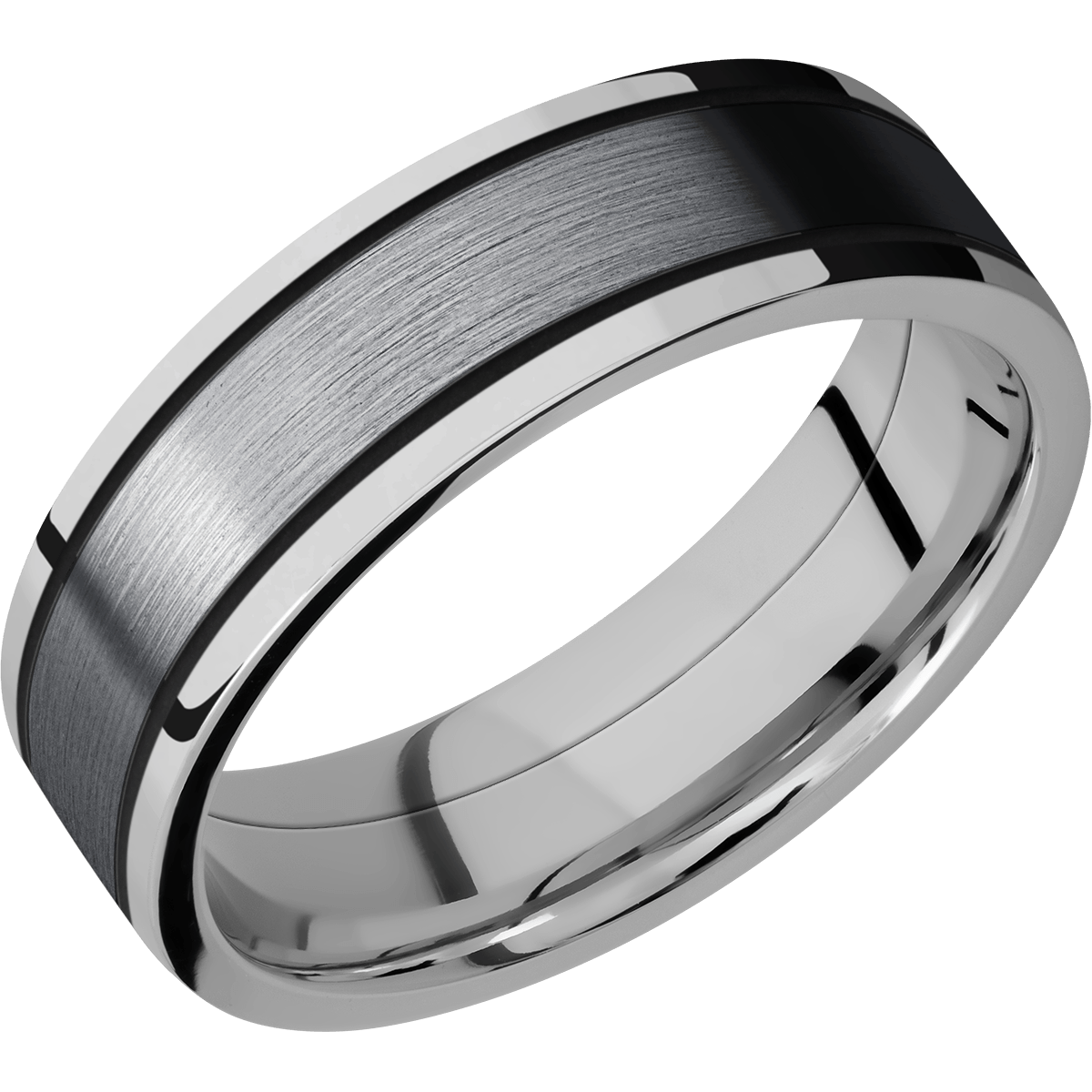 Tantalum Wedding Band With Satin & Polish Finish