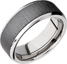 Titanium Wedding Band With Treebark 1 & Polish Finish