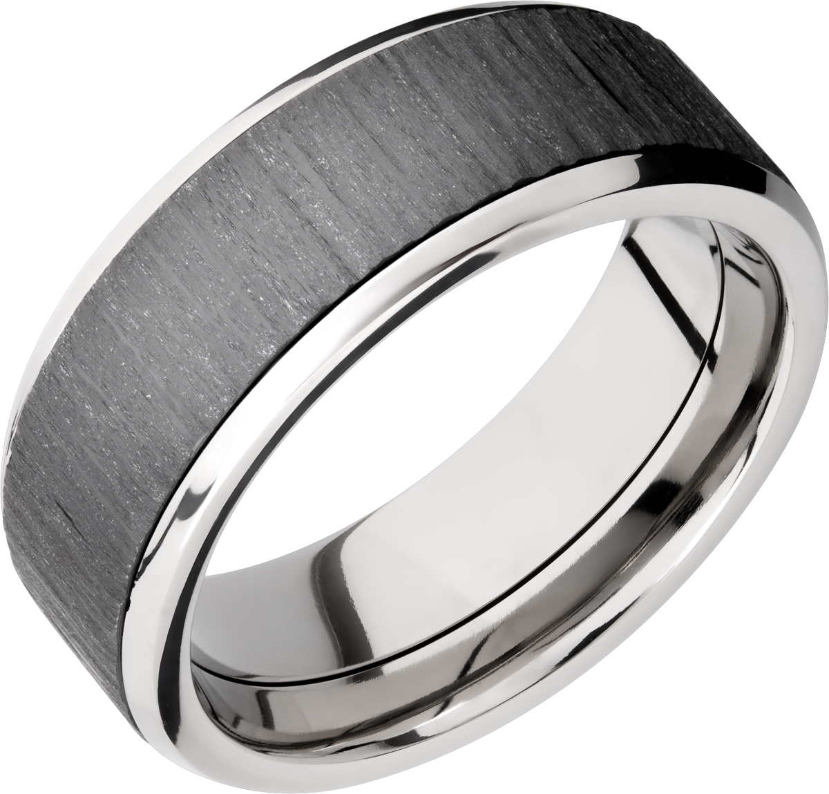 lashbrook zirconium collection titanium 8mm beveled band