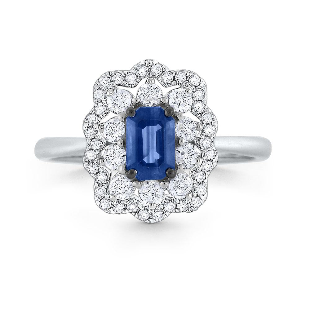 r6383 kc design blue sapphire & diamond ring set in 14 kt. gold