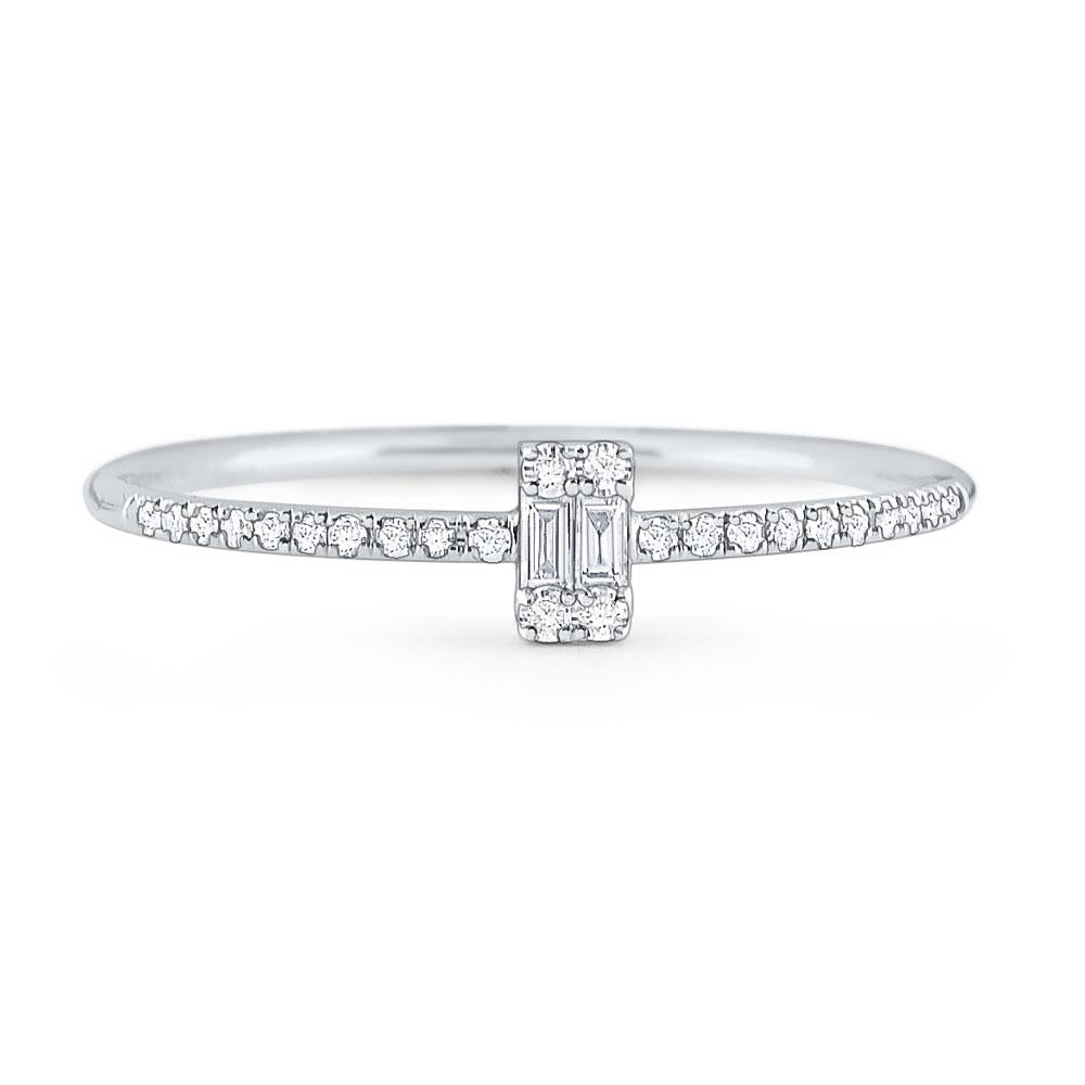 14k Round and Diamond Baguette Stack Ring KC Design Diamond Vault