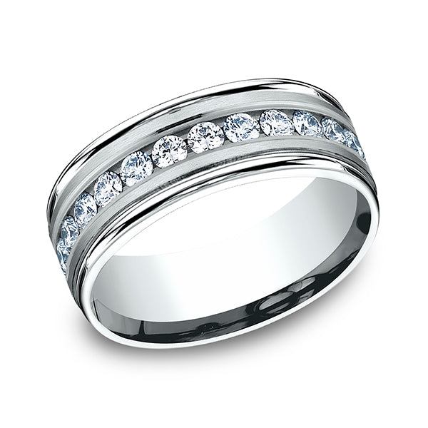 comfort-fit diamond wedding band