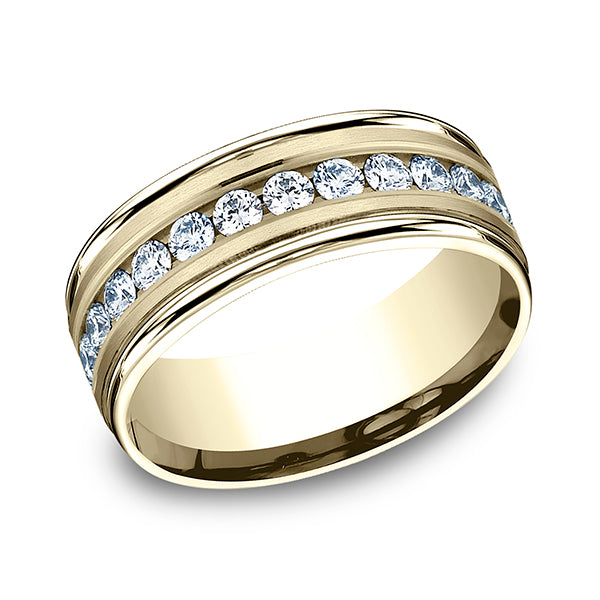 comfort-fit diamond wedding band